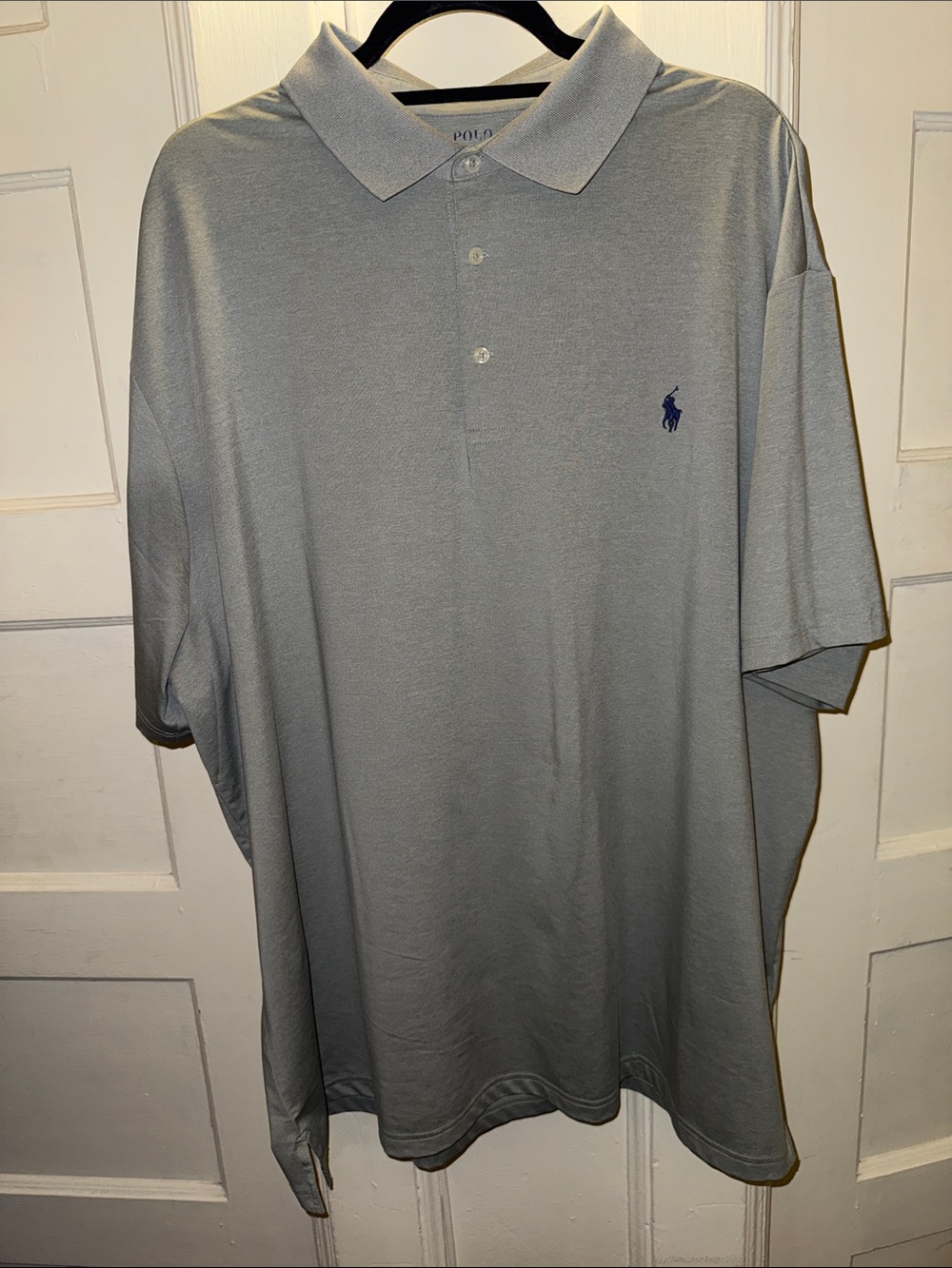 Polo by Ralph Lauren Men's Gray Short Sleeve Polo with Navy Pony